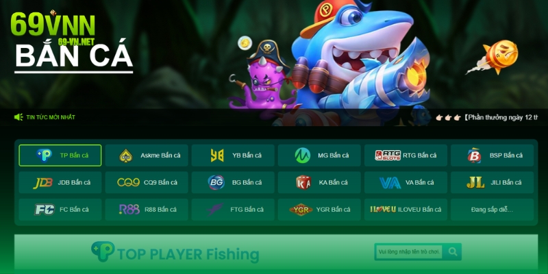Trải nghiệm nhiều sảnh game khi tham gia bắn Cá 69VN